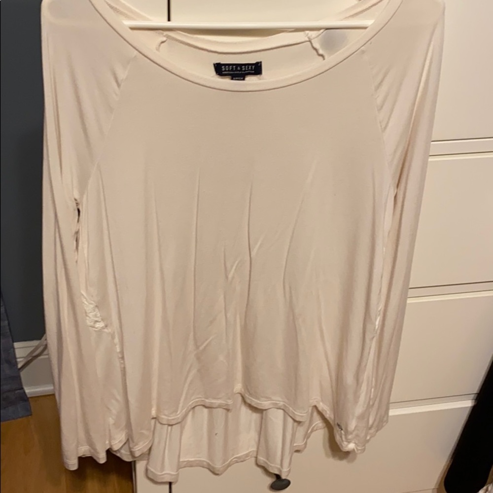 White long sleeve with detailed back